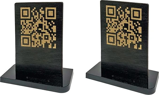 PMN9 Akrilik Pleksi Glass QR Kod ve Masa Numarası Menü