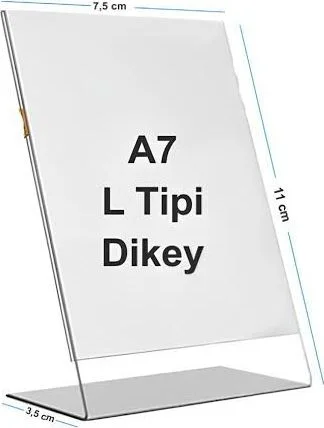 L Tipi Akrilik Föylük & Etiketlik – A7 Dikey