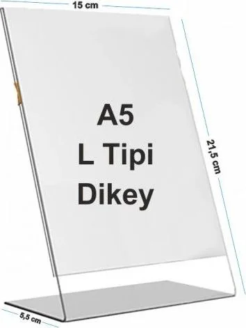 L Tipi Akrilik Föylük & Menülük – A5 Dikey