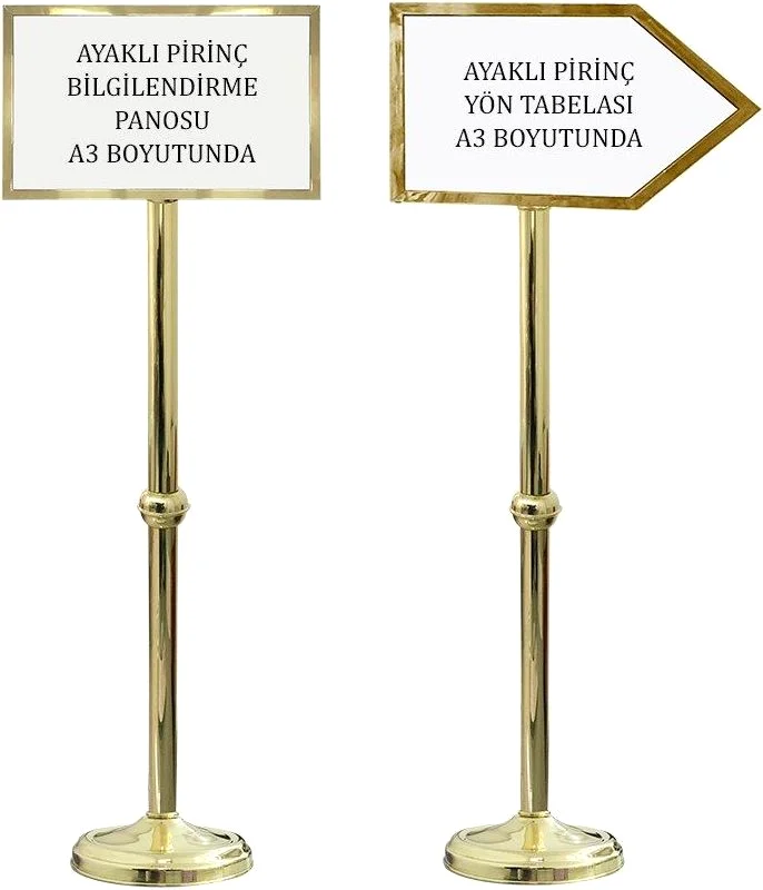 Pirinç Ayaklı Yönlendirme ve Bilgilendirme Panosu