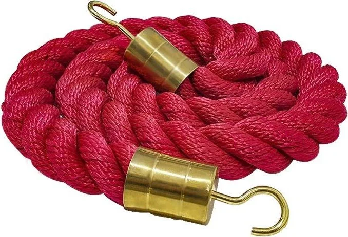 PBH01 Pirinç Uçlu Kırmızı Örme Bariyer Halatı