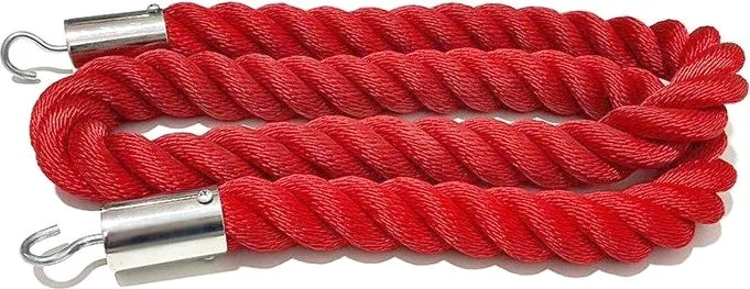 PBH01 Pirinç Uçlu Kırmızı Örme Bariyer Halatı – görsel 6