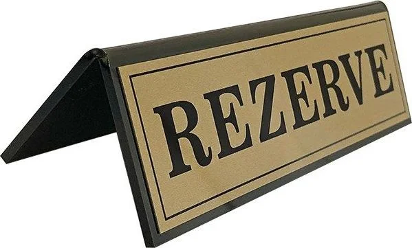 R06 Pleksiglass Masa Rezerve Yazısı – Alüminyum Plakalı – görsel 5