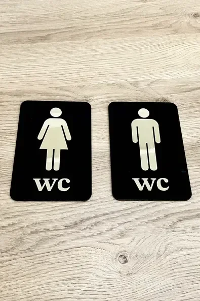WC03 Standart Piktogramlı Parlak WC Kapı Tabelası