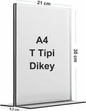 T Tipi Akrilik Föylük & Menülük – A4 Dikey
